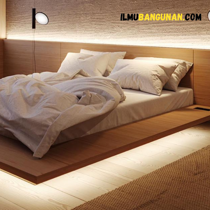 lampu led siluet bawah tempat tidur